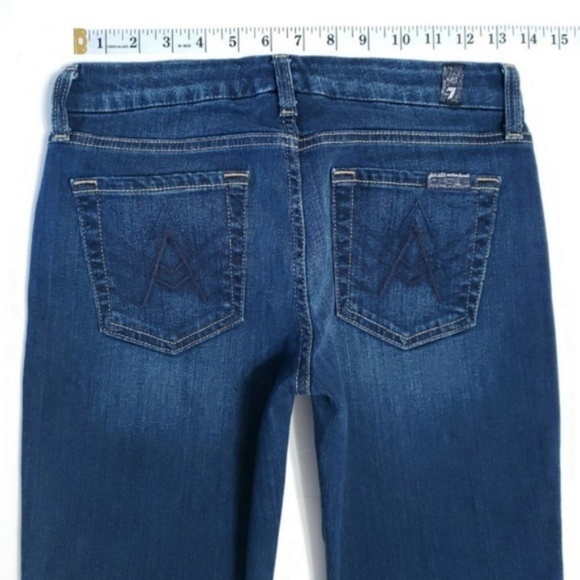 7 for all Mankind A POCKET BOOT CUT Dark Jeans 25 - Picture 3 of 8